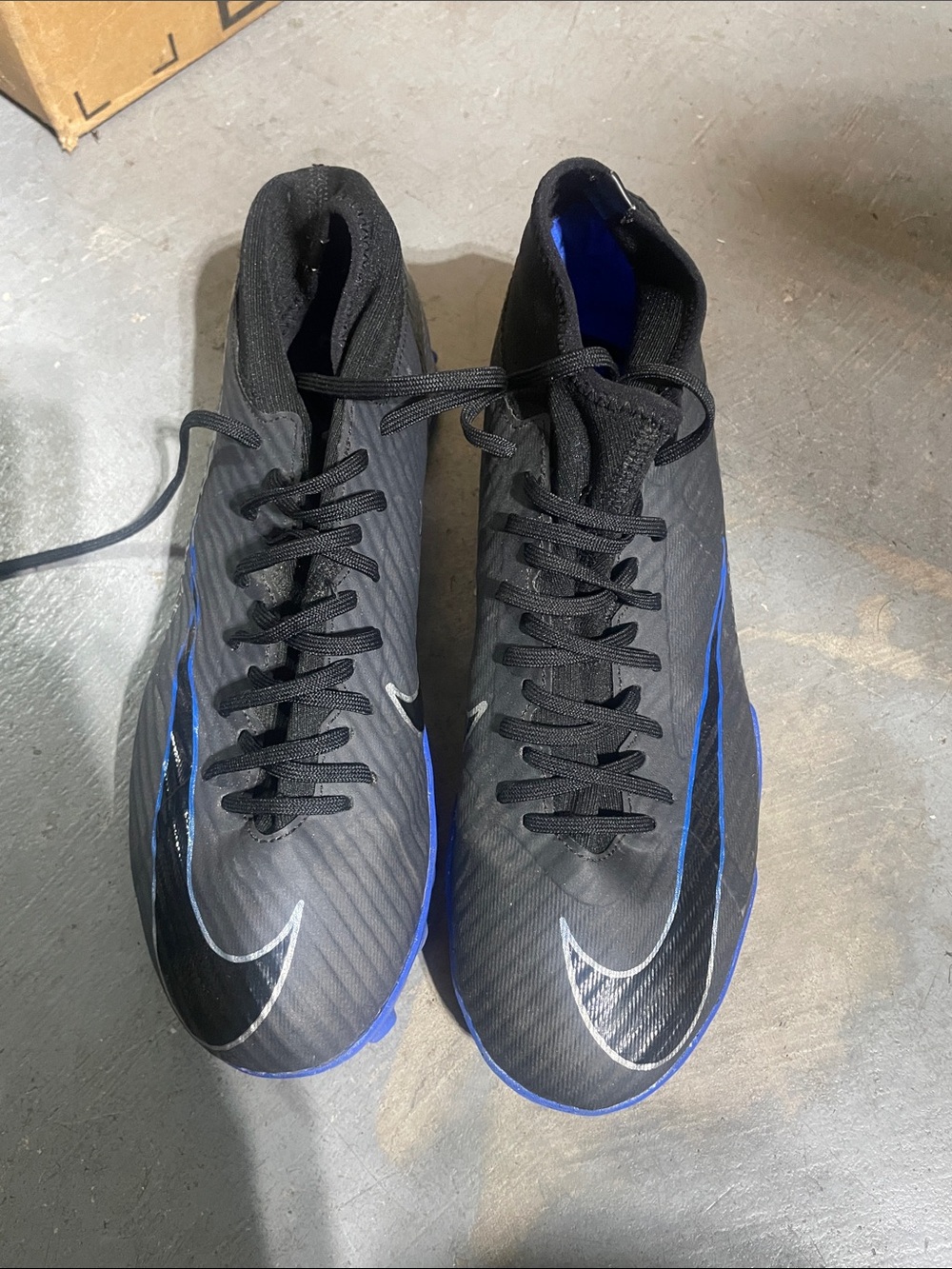Nike Black and Blue Training Soccer Cleats